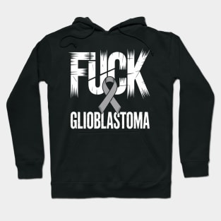 Fuck Glioblastoma Cancer Awareness Ribbon Fighting Hoodie
